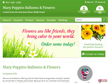 Tablet Screenshot of marypoppinsballoonsandflowers.com
